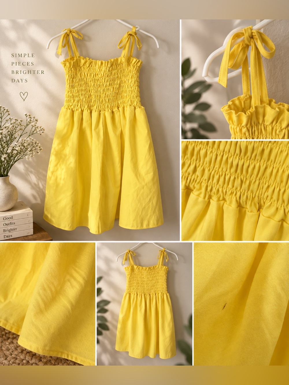 Yellow Smocked Tie-Shoulder Sundress 💛 18 Months